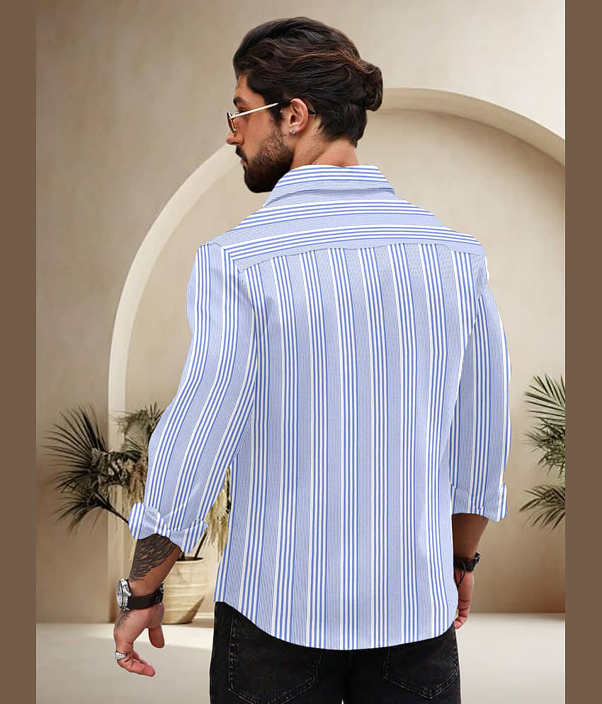 Nofilter Cotton Blend Regular Fit Striped Full Sleeves Men's Casual Shirt - Purple ( Pack of 1 ) view 2