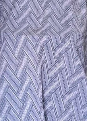 Recycled Cotton Throw Blanket with Herringbone Weave and Tassels – Greyish White, 50" x 60" view 2