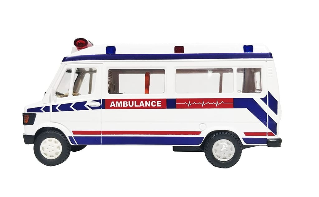 Cube Play Mehtab Tmp Plastic Ambulance Toy with Pullback Action view 2