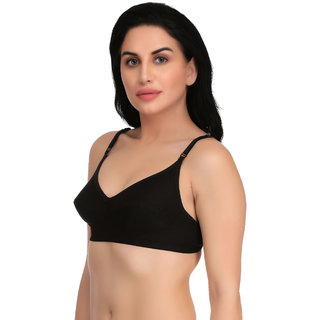Empisto Branded White,Black Color Cotton Fabric Bra view 2