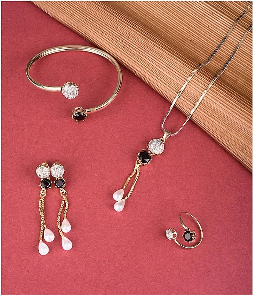 Navya Collections American Diamond Studded Pendant Sent Combo for Girls/Woman view 2