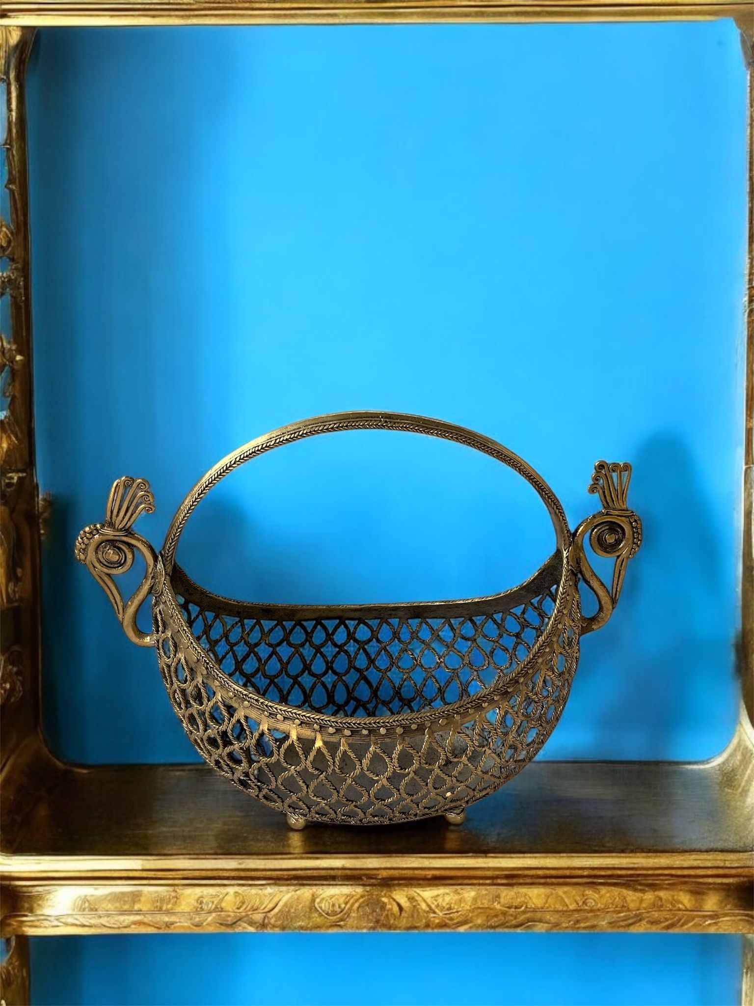 Peacock Metal Basket view 2