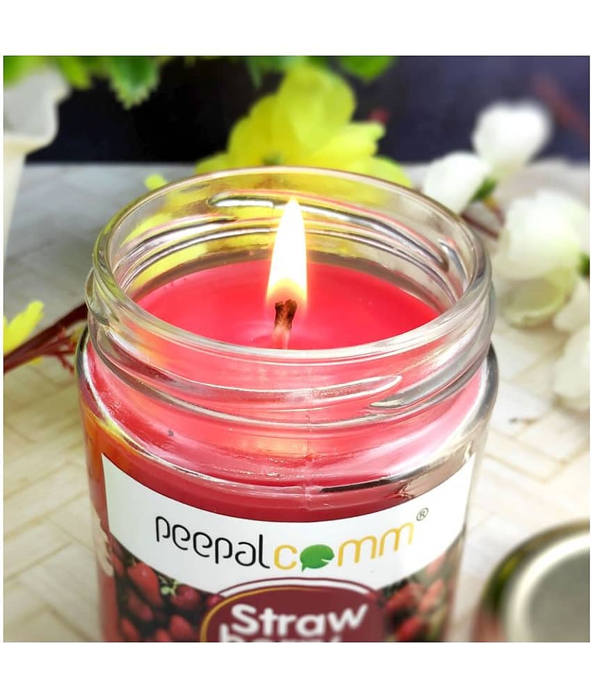 Peepalcomm Red Jar Candle - Pack of 1 view 2