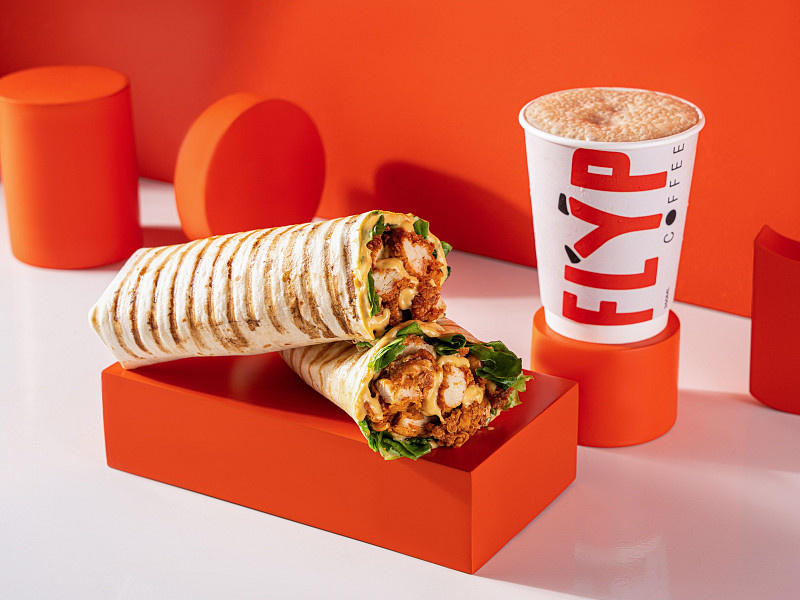 Atomic chicken wrap + any coffee