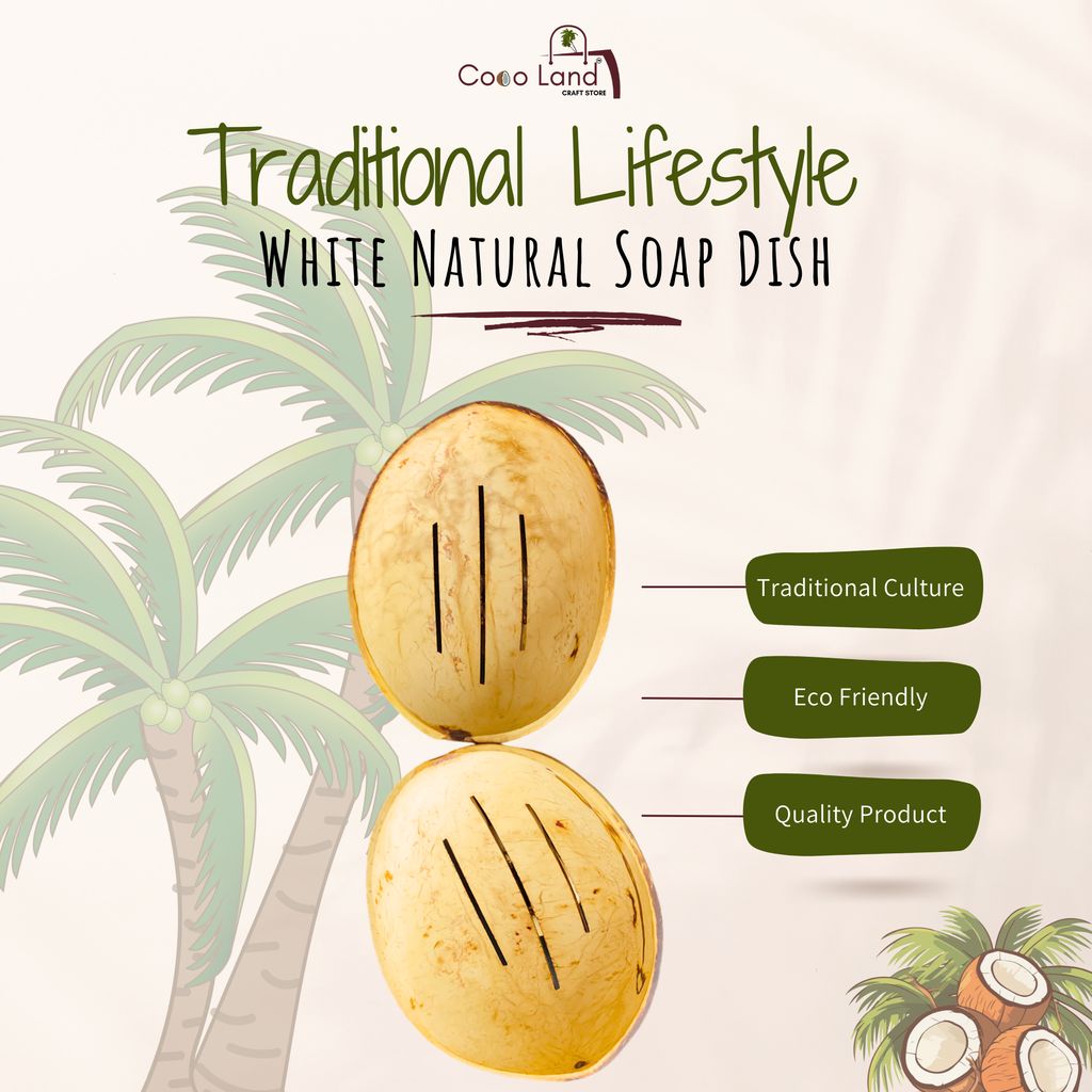 CocoLand Coconut Shell Soap Dish With base / Coconut Oil Polished view 2