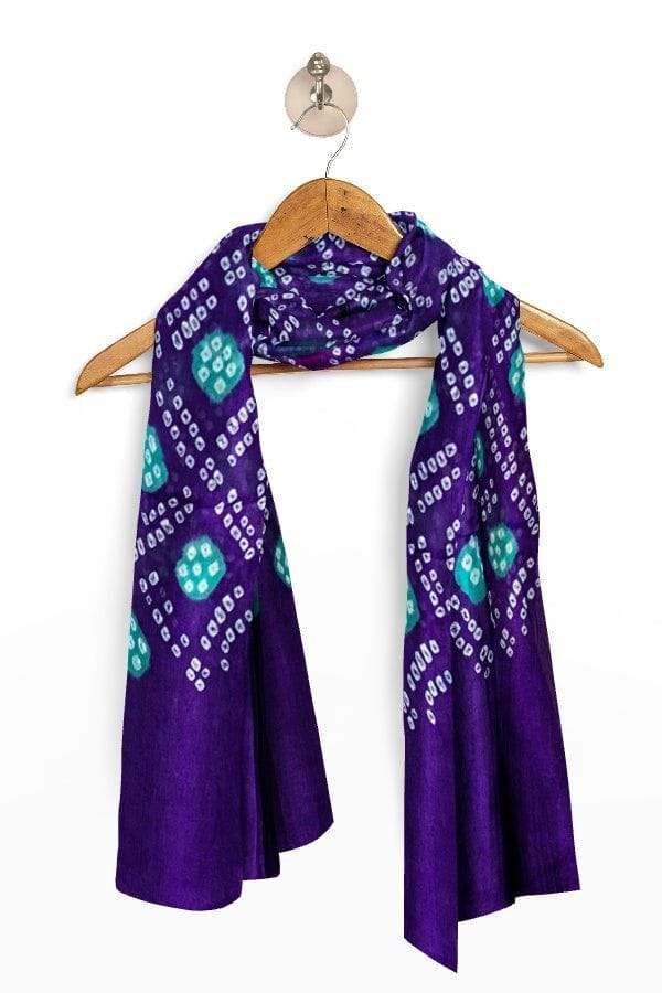 Blue Cotton Bandhani Dupatta view 2