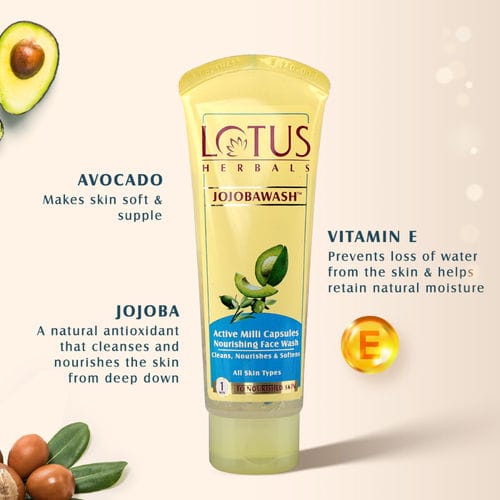 Lotus Herbals Jojobawash Active Milli Capsules Nourishing Face Wash (120g) view 2