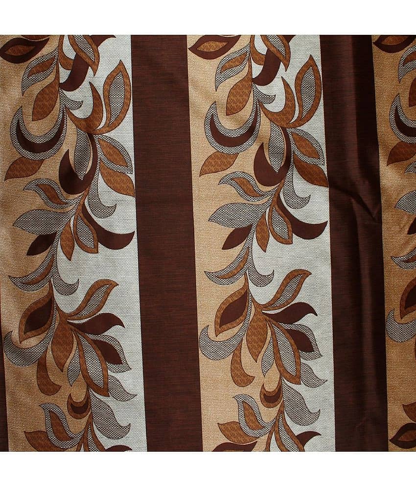 Panipat Textile Hub Floral Semi-Transparent Eyelet Door Curtain 7 ft Pack of 2 -Multi Color view 2