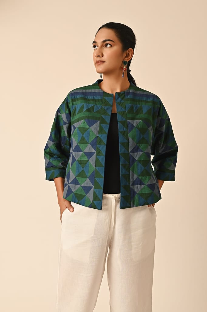 Rishta Front Open Green Ralli Jacket view 2