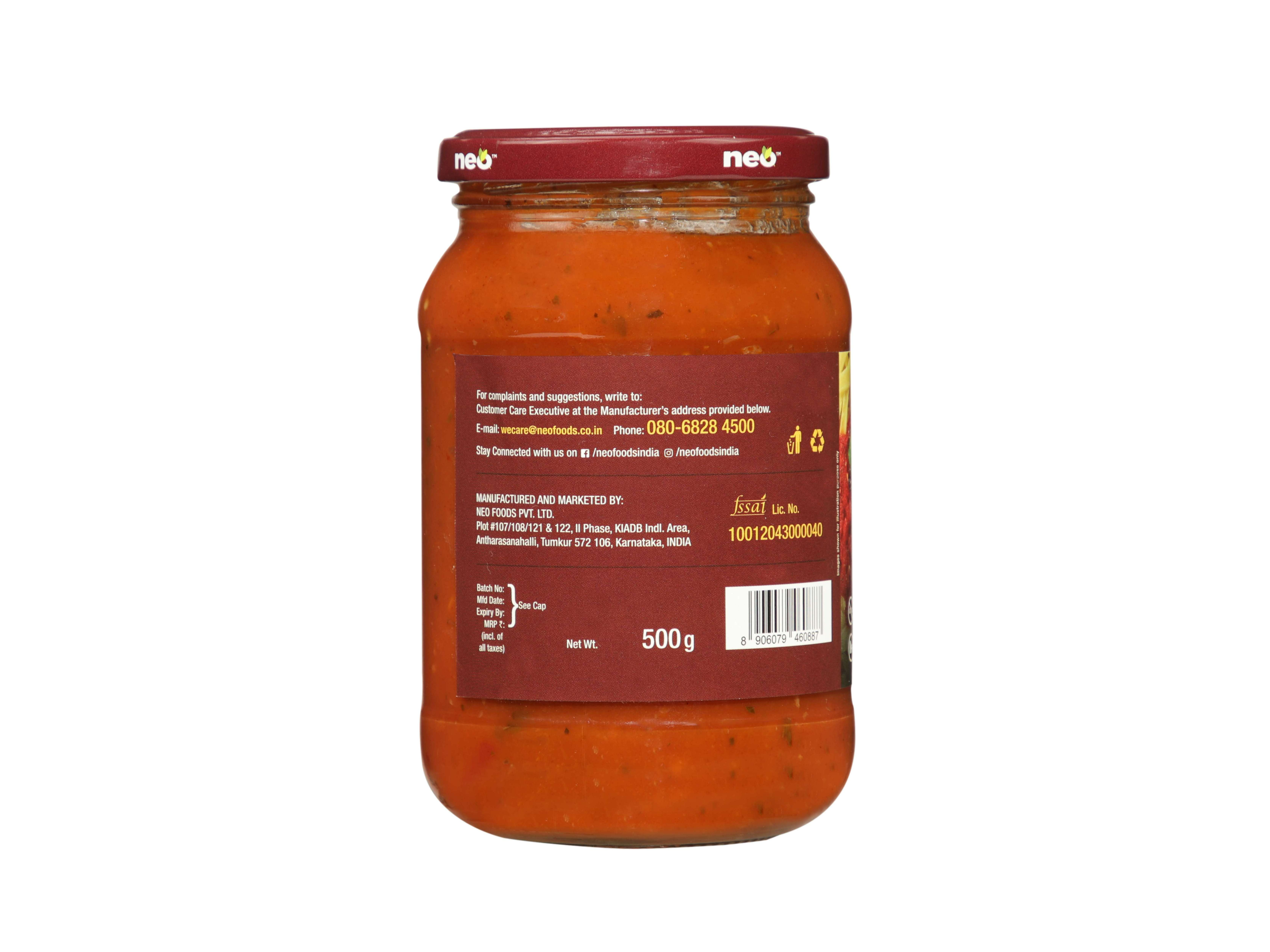 Neo Foods Pizza Pasta Sauce 500g view 2