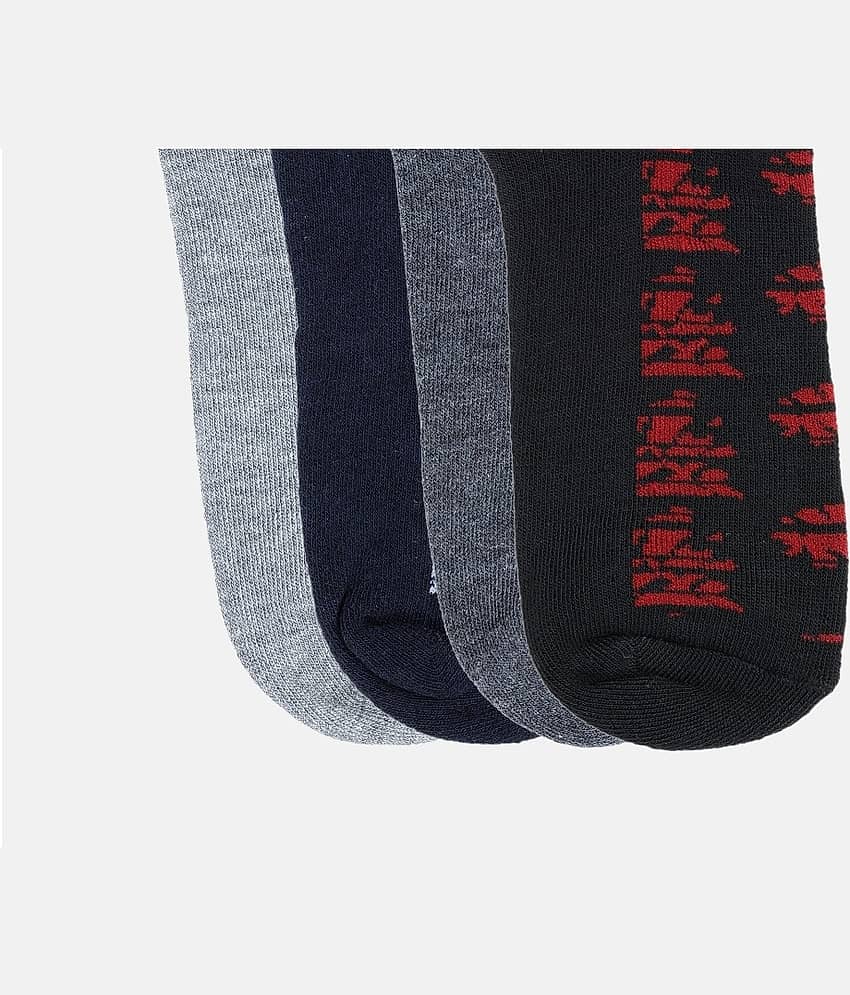 Kolor Fusion Cotton Blend Men's Printed Multicolor Ankle Length Socks ( Pack of 4 ) view 2