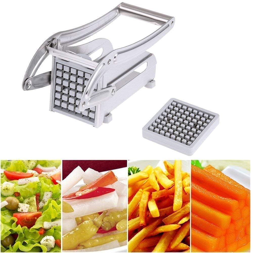 Stainless Steel Home French Fries Potato Chips Strip Cutting Cutter Machine Maker Slicer Chopper Dicer + 2 Blades view 2