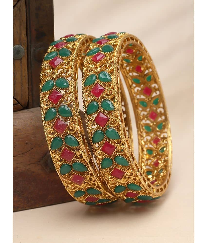 Sukkhi Red Bangle Set ( Pack of 2 ) view 2