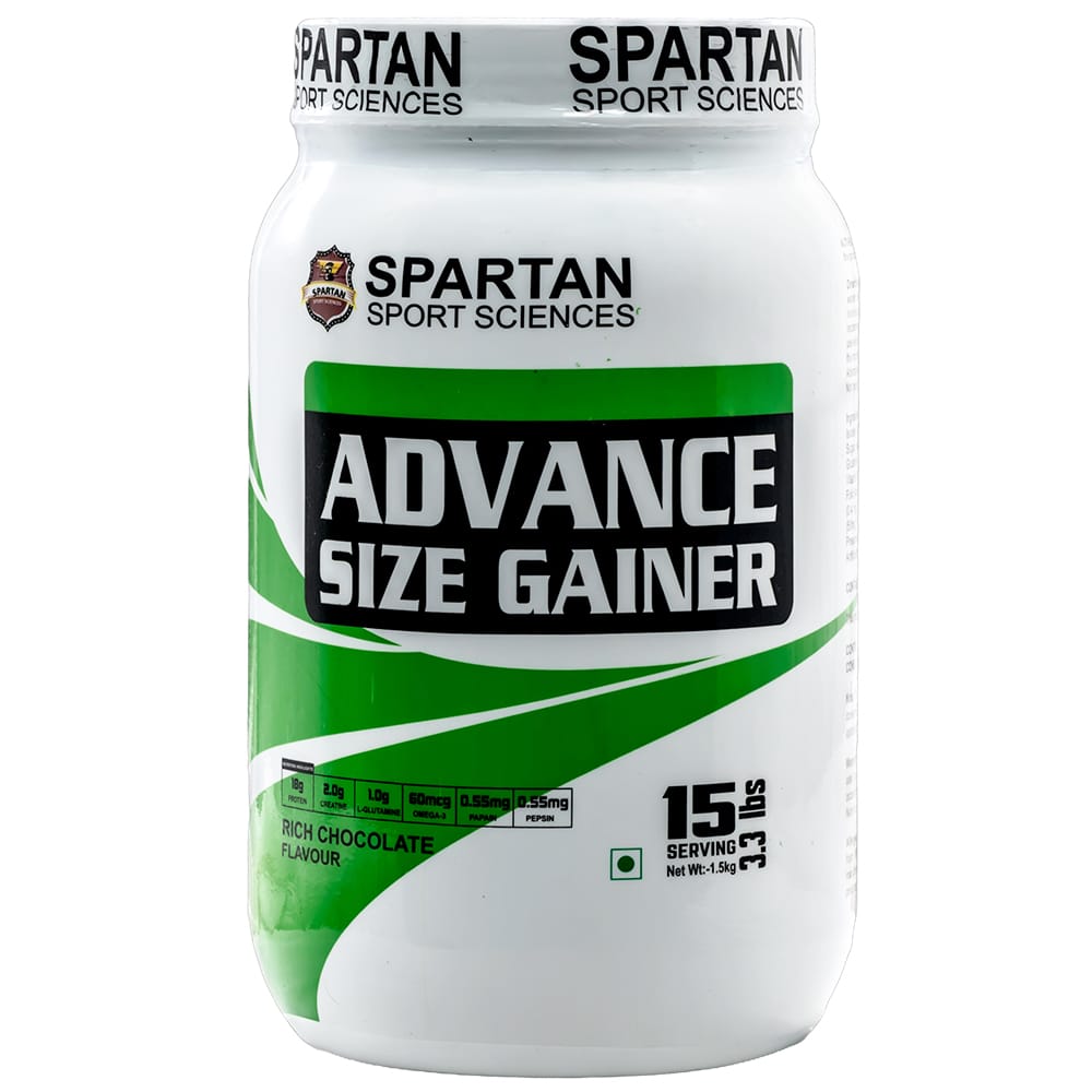 SPARTAN SPORT SCIENCES Advance Size Gainer | Muscle Mass & Weight Gainer Powder with Highest Protein and Carbohydrates with 13 Multivitamins & Minerals for Men & Women view 2