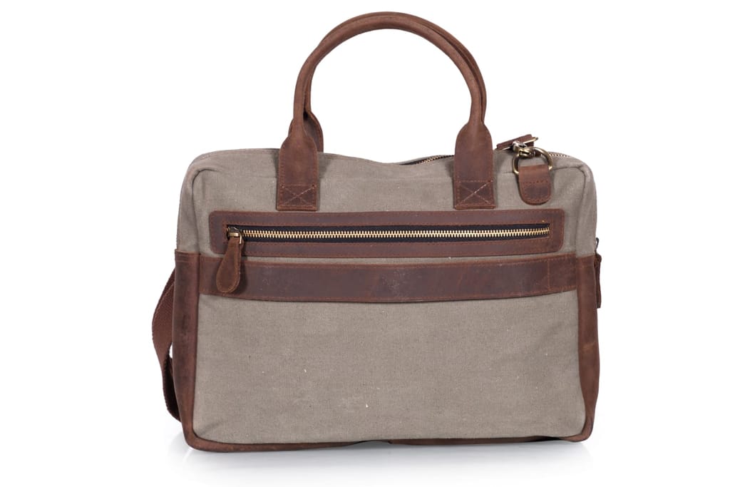 Joyait Leather Handicraft -Bag for Men Travel Satchel Shoulder Bag Laptop Bag Briefcase Business view 2