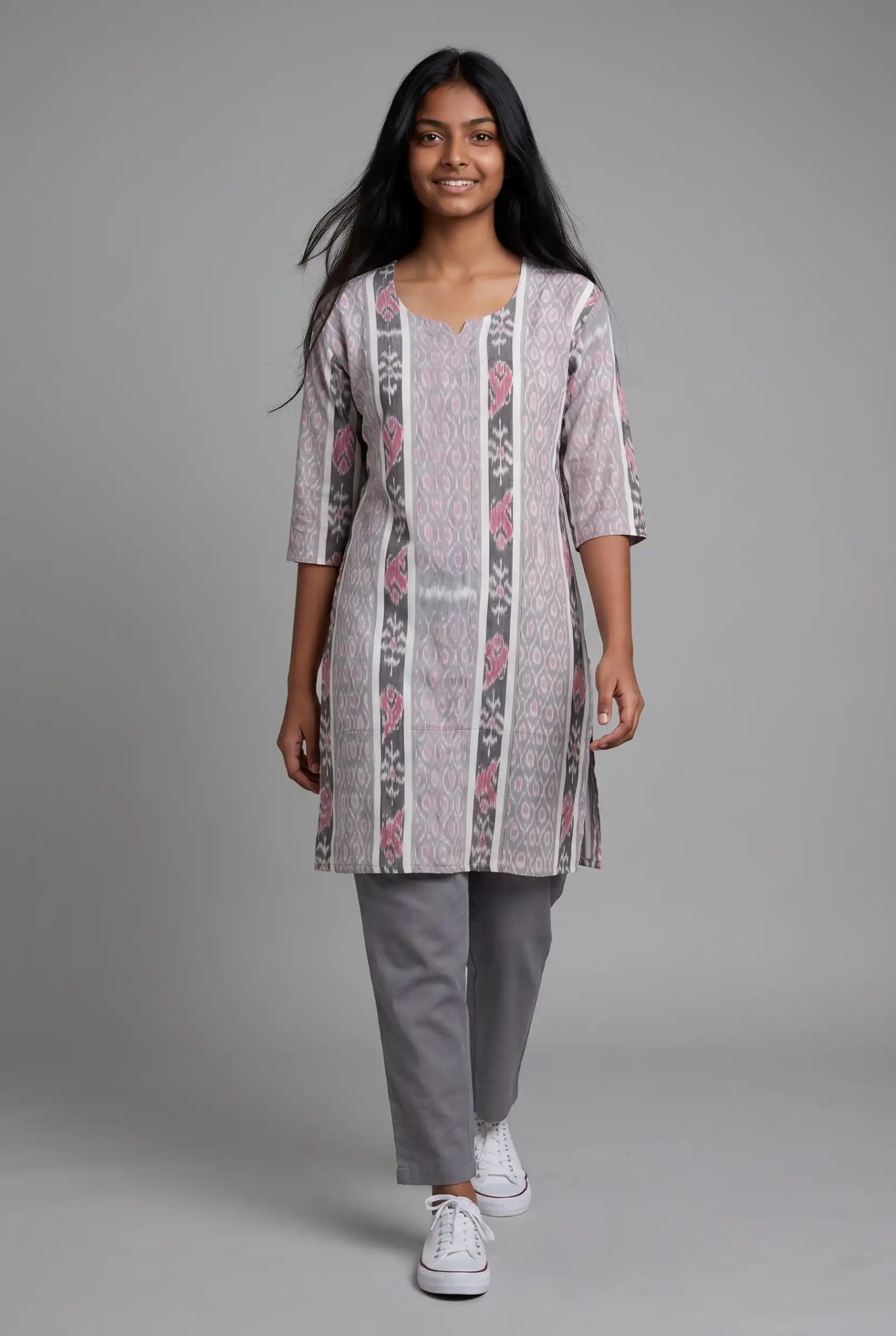 Odisha Handloom Floral Print Cotton Kurti view 2