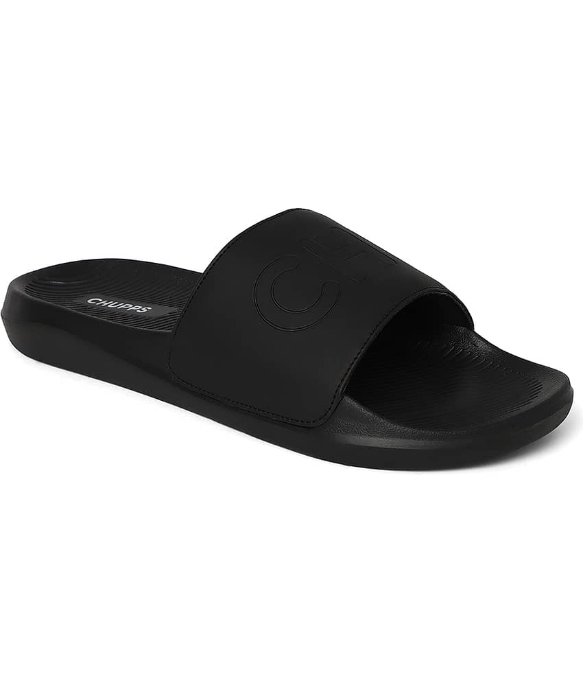 CHUPPS Black Men's Slide Flip Flop view 2