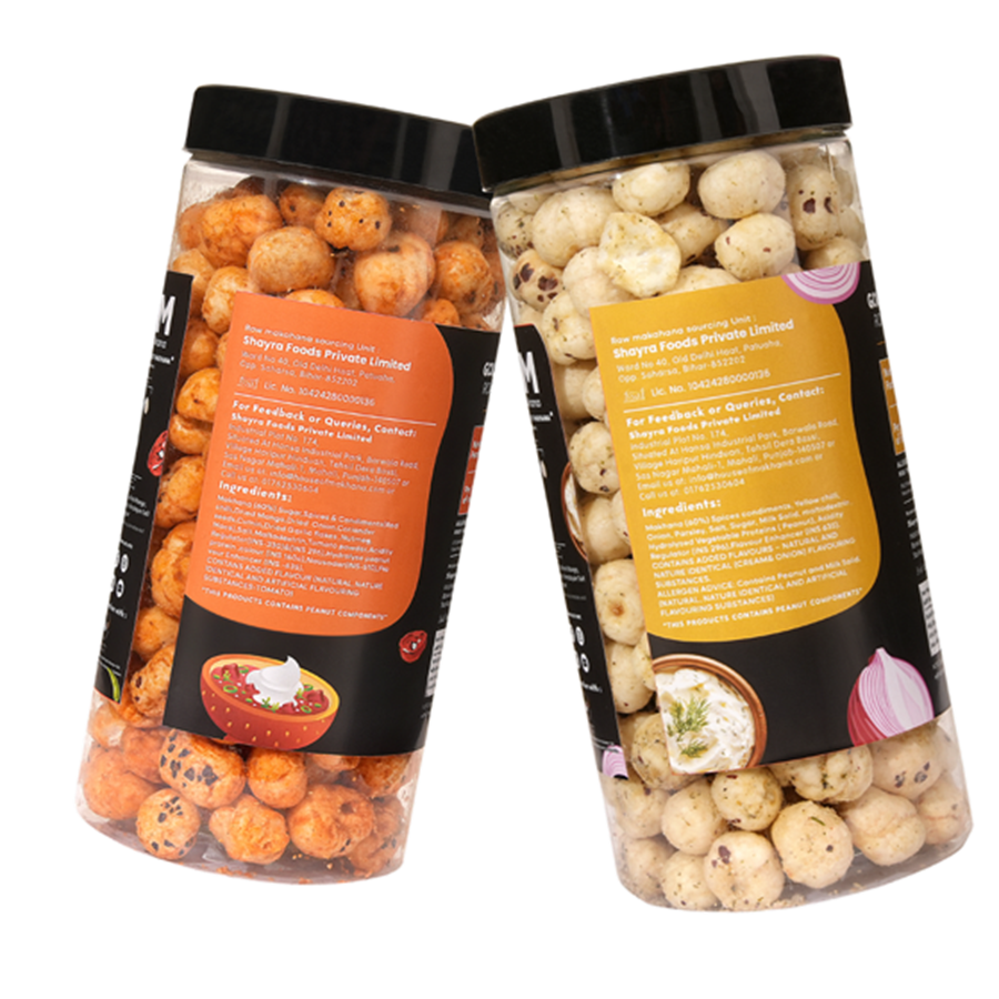 GOURMET MAKHANA Roasted in Olive Oil | Flavors Cream and Onion & Peri Peri | Combo Of 2, 65g Each. - 130 gm view 2