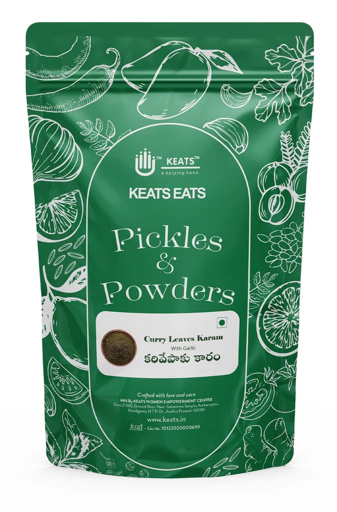 KEATS Curry Leaves Karam with Garlic - Authentic Indian Spice Blend