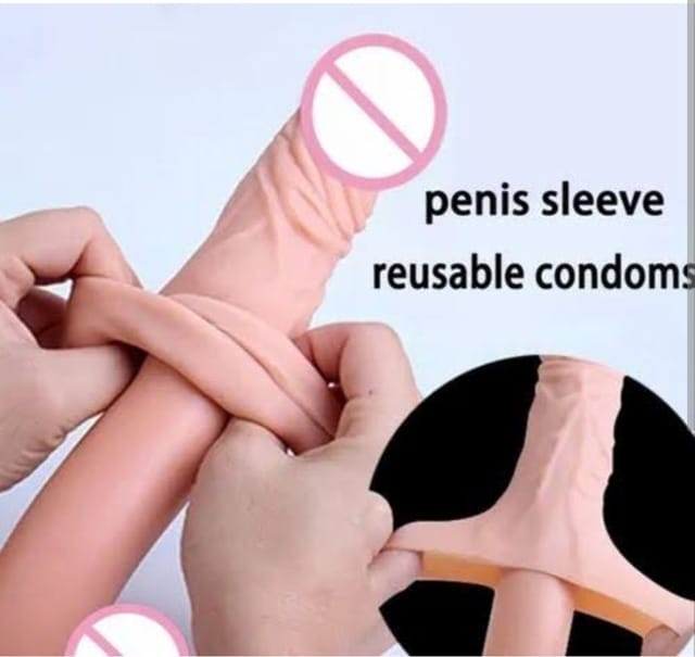 Warlkut Dragon Condom Silicone Extender 6 to 7 Inches Reusable for men with Ball Loop Add 1-3 Extra Inches - Cock Sleeve and Girth Enhancer for Men - Flesh Pink ( pack of 1 ) view 2
