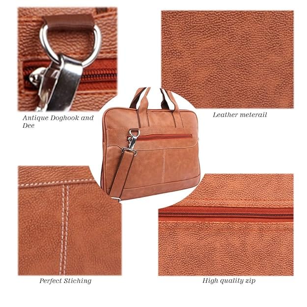 Laptop Bag Tablet Computer for Women and Men Synthetic Leather Briefcase Office Bag Messenger Sling Shoulder Bag with Strap view 2