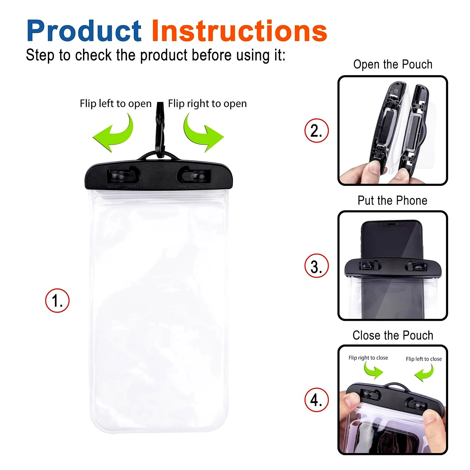 Waterproof Mobile Pouch Cover with Rotation Lock Closure by Ruhi Import Store view 2