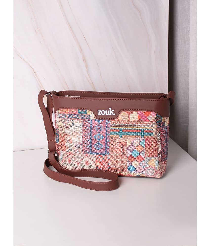 Zouk Sling Bag Jute Set of 1 ( Multicolor ) view 2