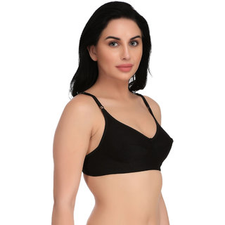 Empisto Branded Black Color Cotton Fabric Bra view 2