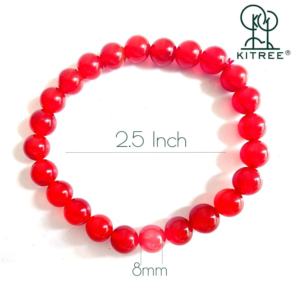 KITREE ENERGISED NATURAL RED AGATE CRYSTAL BRACELET FOR MENS AND WOMENS (COLOR RED) view 2