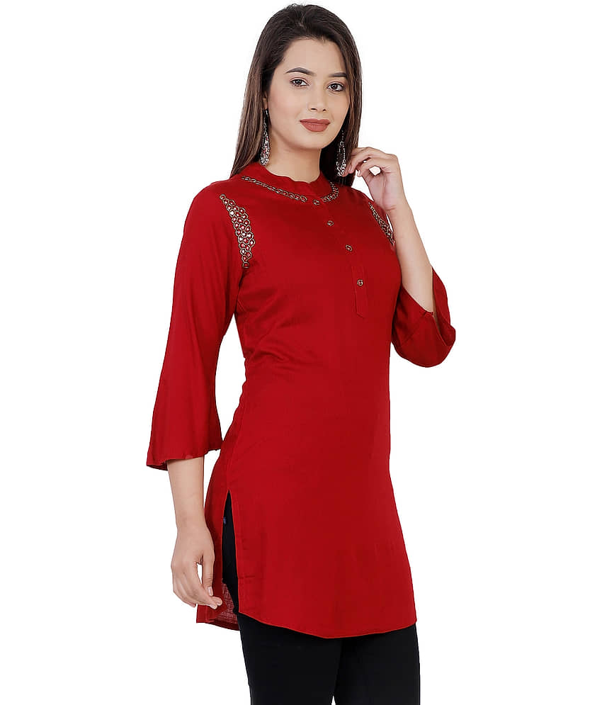 Rayon Short Kurti For Women (Pack of 1) view 2