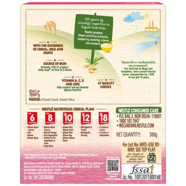 Nestle Cerelac Wheat Rice Mixed Fruit Baby Cereal With Milk From 10 To 24 Months 300 Gms view 2
