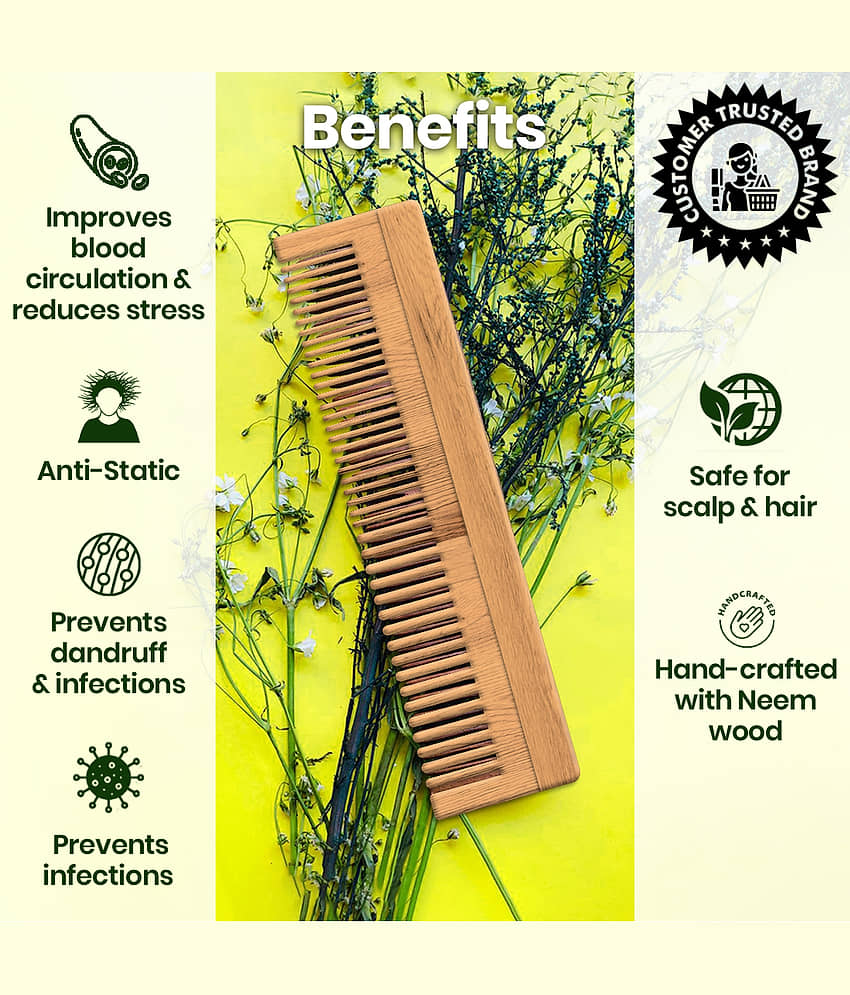 TNW - The Natural Wash Neem Wood Comb For Healthy Hair & Scalp view 2