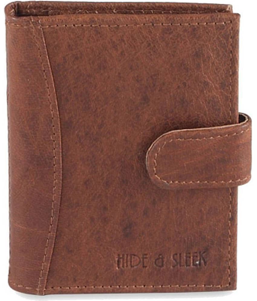 Hide&Sleek Leather Brown Formal Regular Wallet view 2