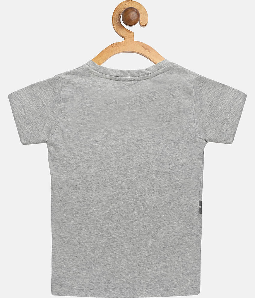 Lazy Shark Pack of 1 Boys Cotton Blend T-Shirt & Shorts Set ( Gray ) view 2