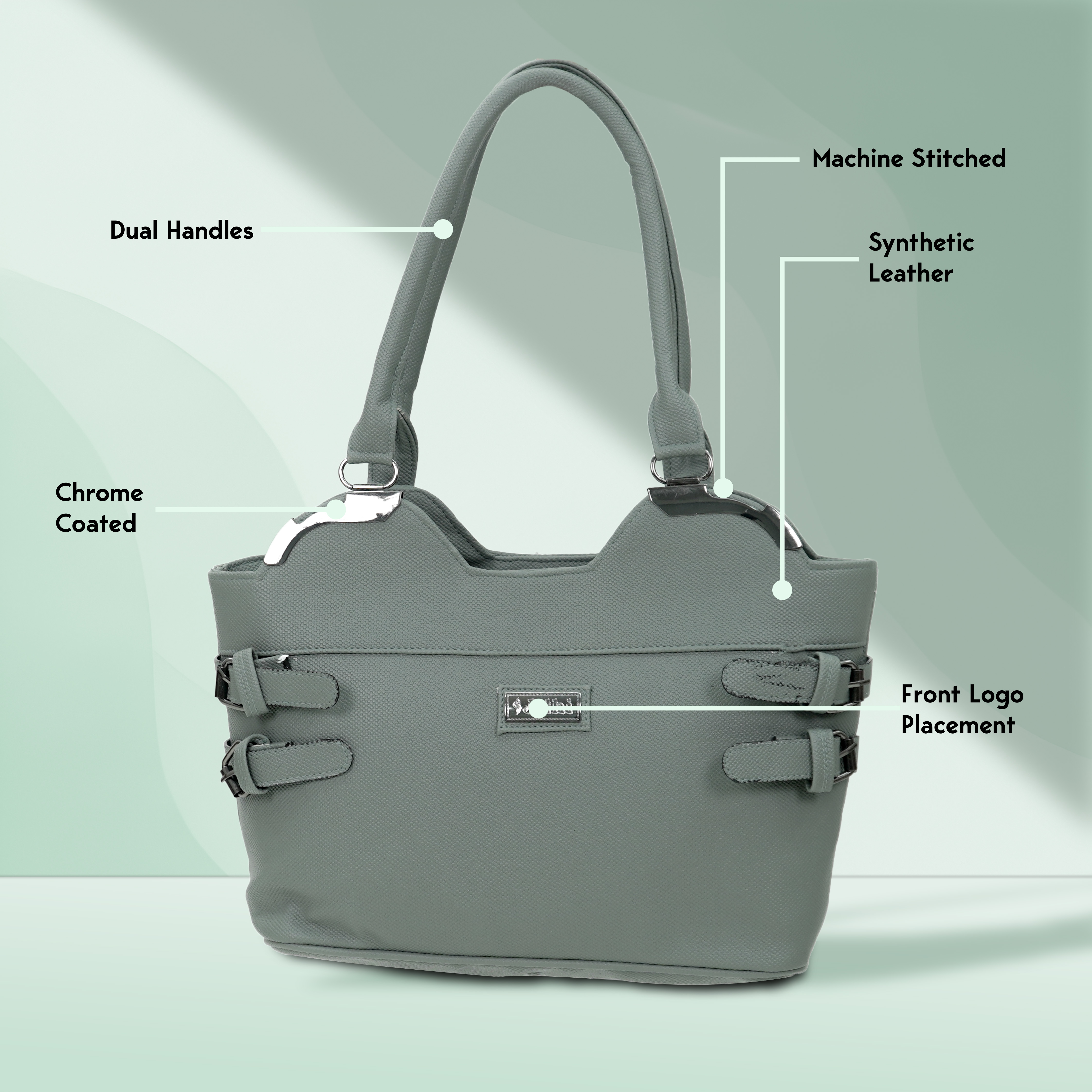 Jothi Apex Premium Handbag | Stylish Synthetic Leather Bag | Multi-Compartment Design | Comfortable Carry Handles | Water-Resistant & Durable | Available in Multiple Colors view 2