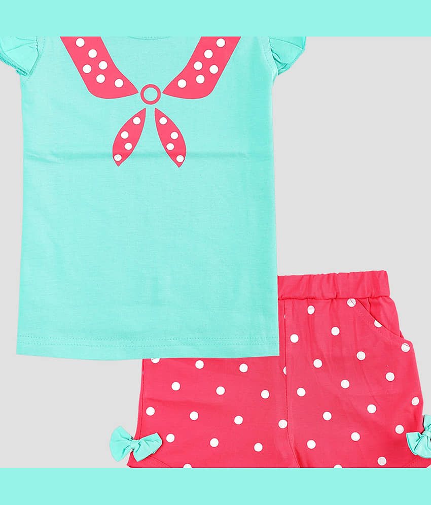 CATCUB - Multicolor Cotton Baby Girl Top & Shorts ( Pack of 2 ) view 2