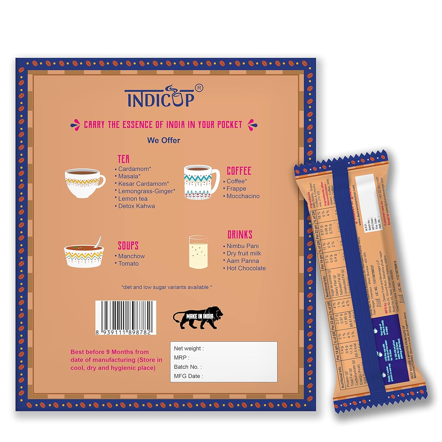 INDICUP Coffee Premix, Pack of 1 - 10 Sachets view 2