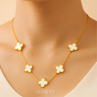 KIMTI Clover Necklce (White) view 2