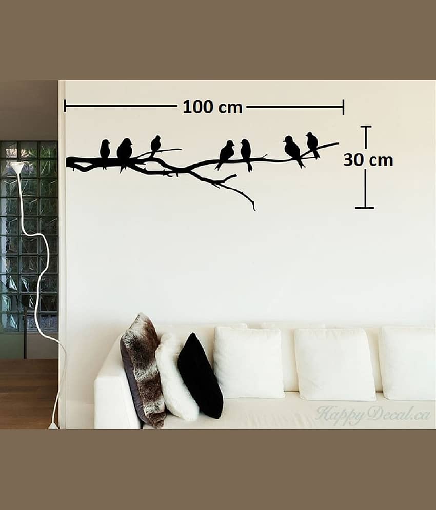 Asmi Collection Beautiful Birds On a Tree Branch Wall Sticker ( 30 x 100 cms ) view 2