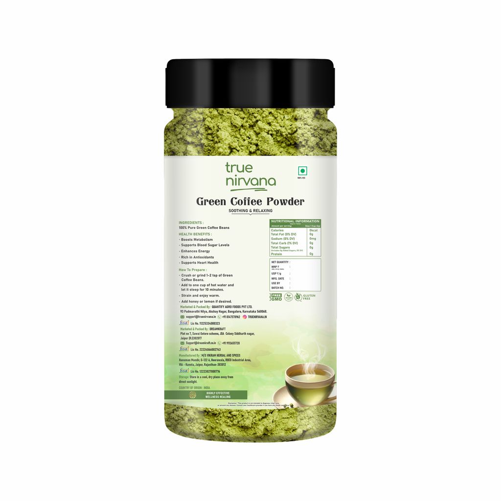 True Nirvana Green Coffee Beans Powder – Herbal Tea for Weight Management & Wellness view 2