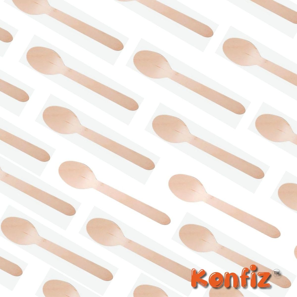 Bio-Degradable Eco Friendly Disposable Forks Wooden Spoon For Home Uses, Party & Events, 110 mm (50 Pcs) view 2