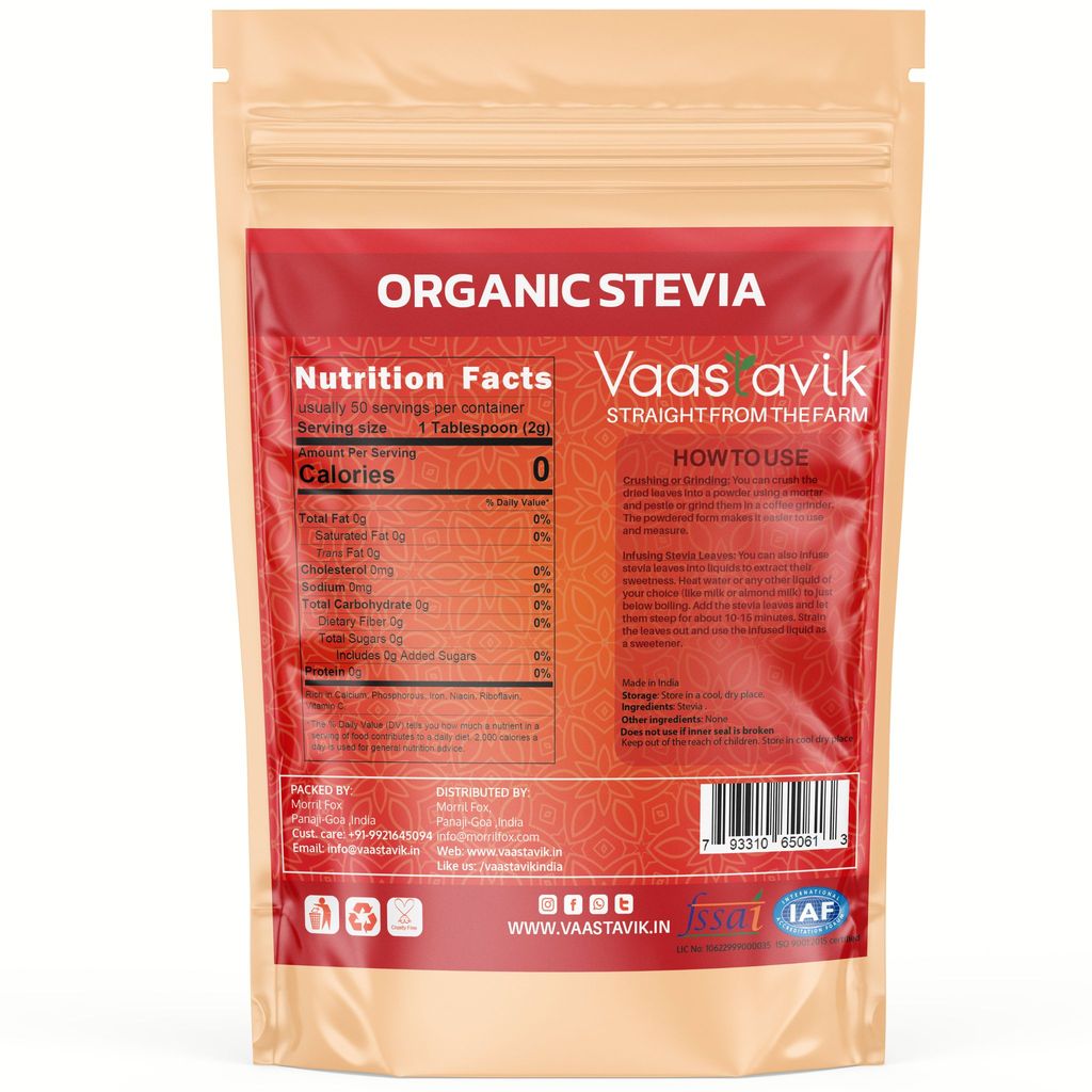Vaastavik Stevia Leaf Sweetener 100gm view 2