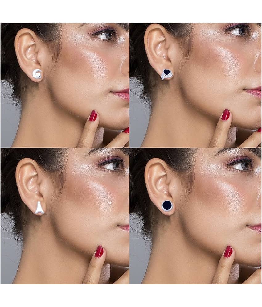 ShreejiHuf - Multi Color Stud Earrings ( Pack of 1 ) view 2