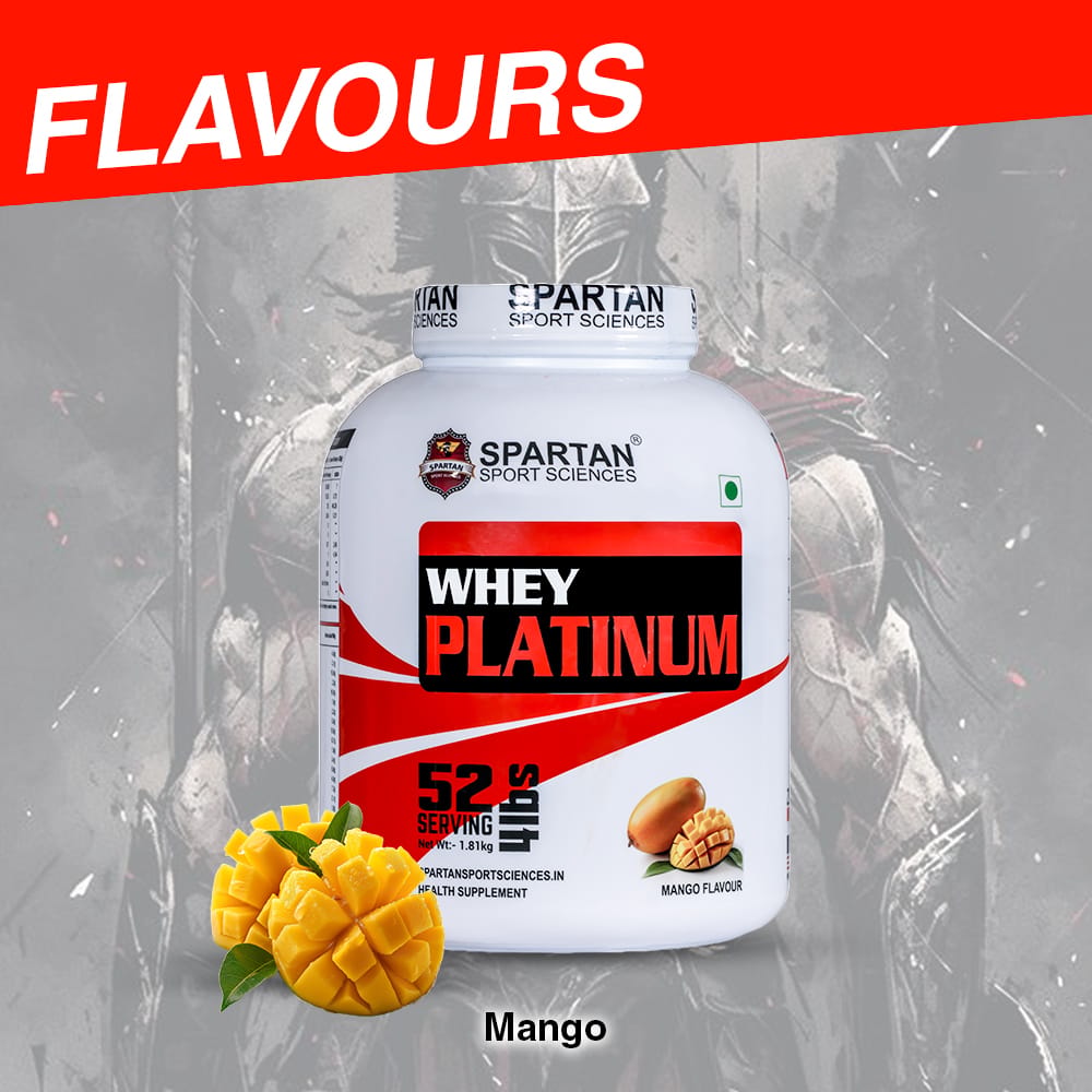 SPARTAN SPORT SCIENCE Whey Platinum Protein Powder Concentrate Supplement with 24g Protein, 12g EAA, 5g BCAA, 4g Glutaine Acid for Men & Women