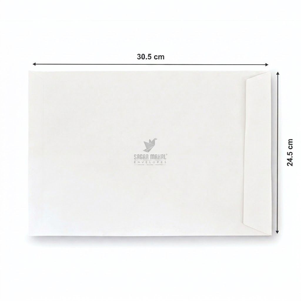 12 x 10 Inch White Laminated Envelope 115 GSM - Extra Large White Laminated Envelope to Secure Documents, pack of 250 pcs view 2