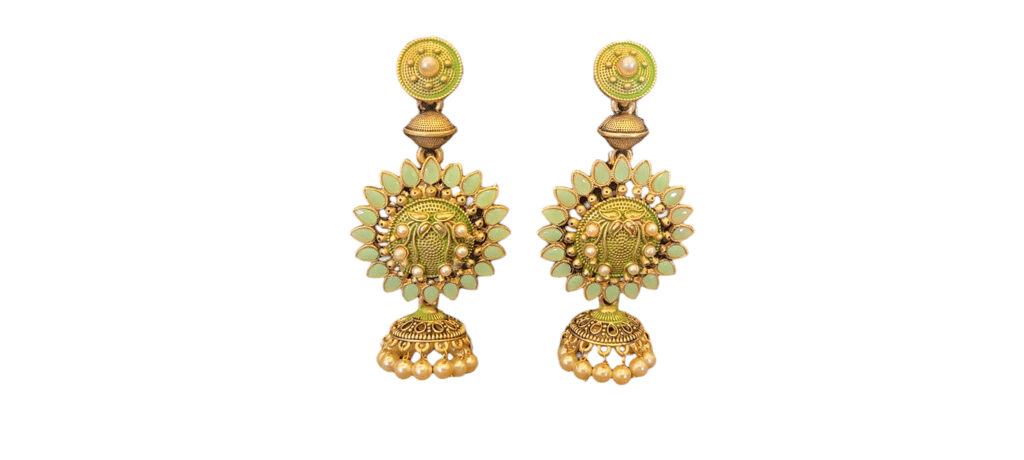 Gold Plated Pearl Jhumki Earrings