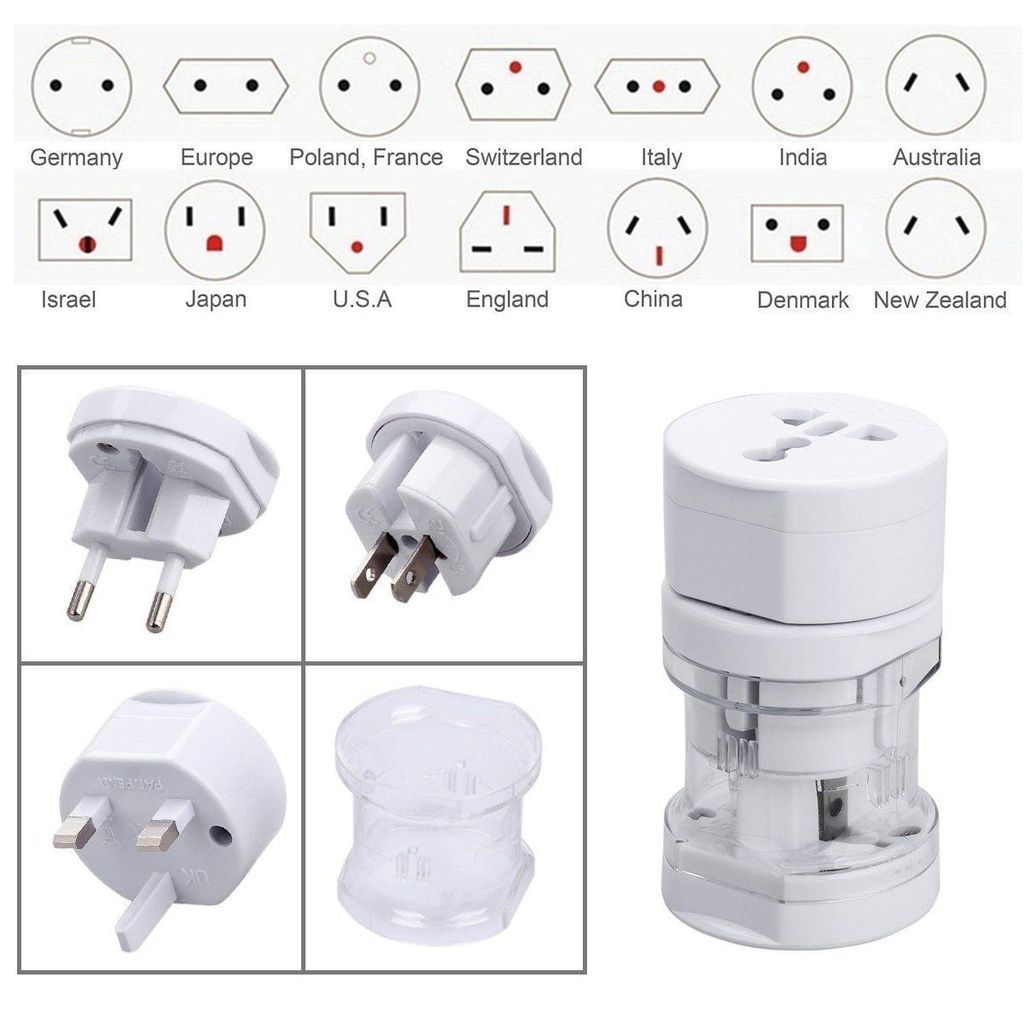 Exelent International Multipurpose Travel Adapter All in One US, AUS, UK, EU, NZ, Europe, North/South America & 150+ Countries (Pack of 1) view 2
