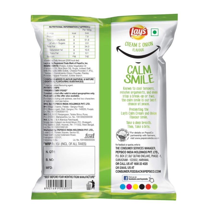 Lays American Style Cream & Onion Chips 30 Gms view 2