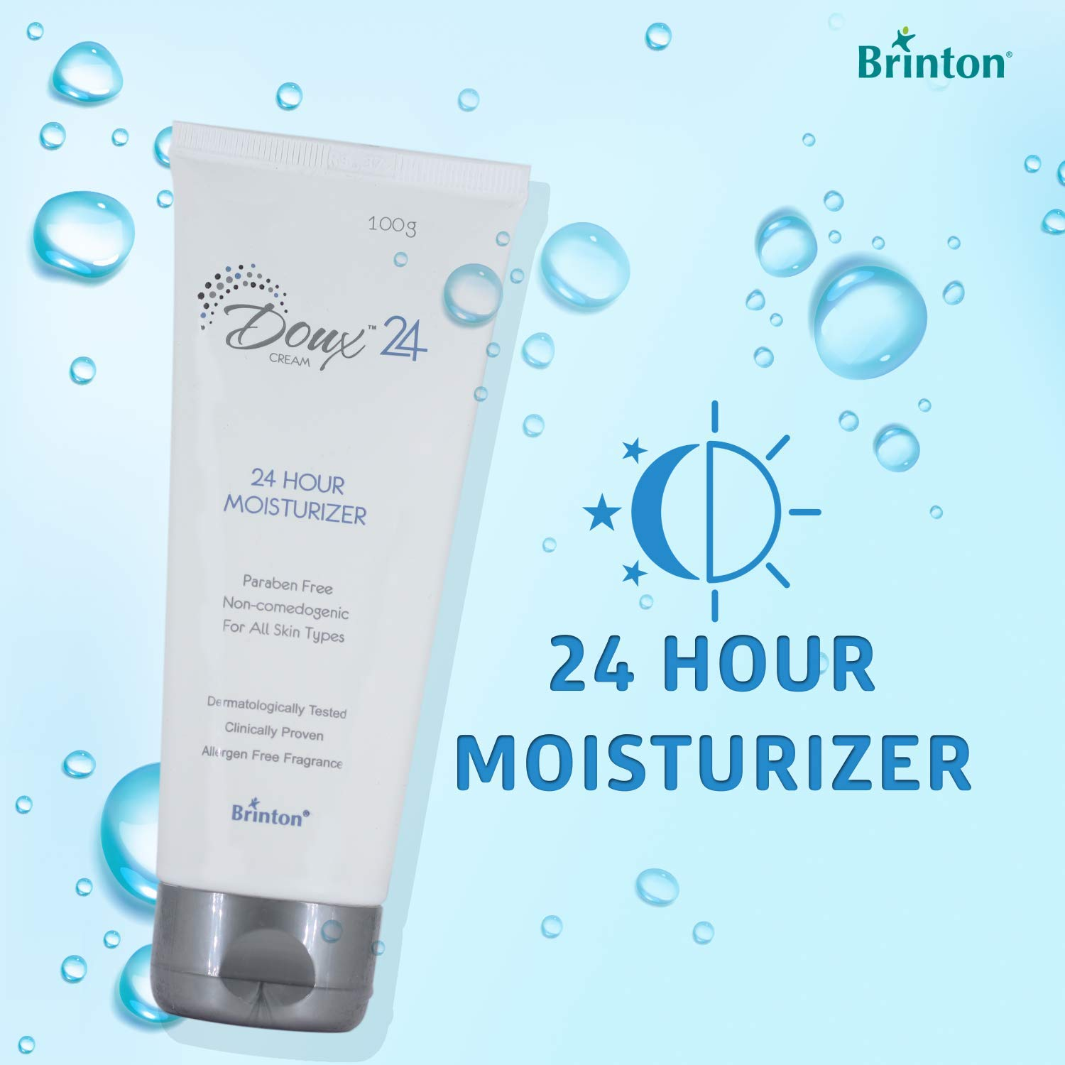 Brinton Doux 24 Hour Moisturizer Cream Face Moisturizer For Women Ladies Men Man 100 g blue view 2