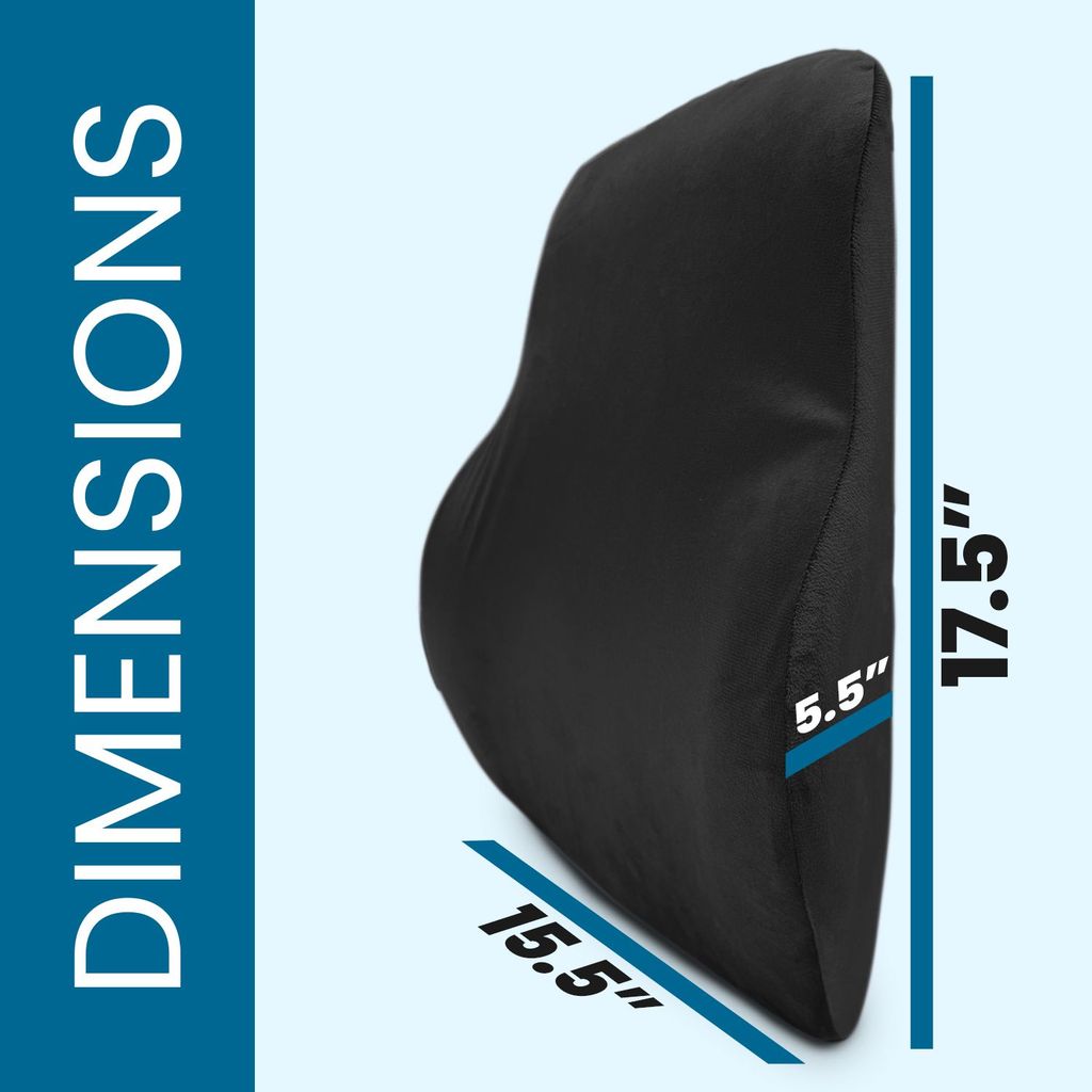 Sleepsia Newly Launched - Gel Infused Ventilated Memory Foam Lumbar Support, Velvet Lumbar Support, Back Support Cushion, Car, Chair, Office Chair Cushion with Removable Cover (Pack of 1) view 2